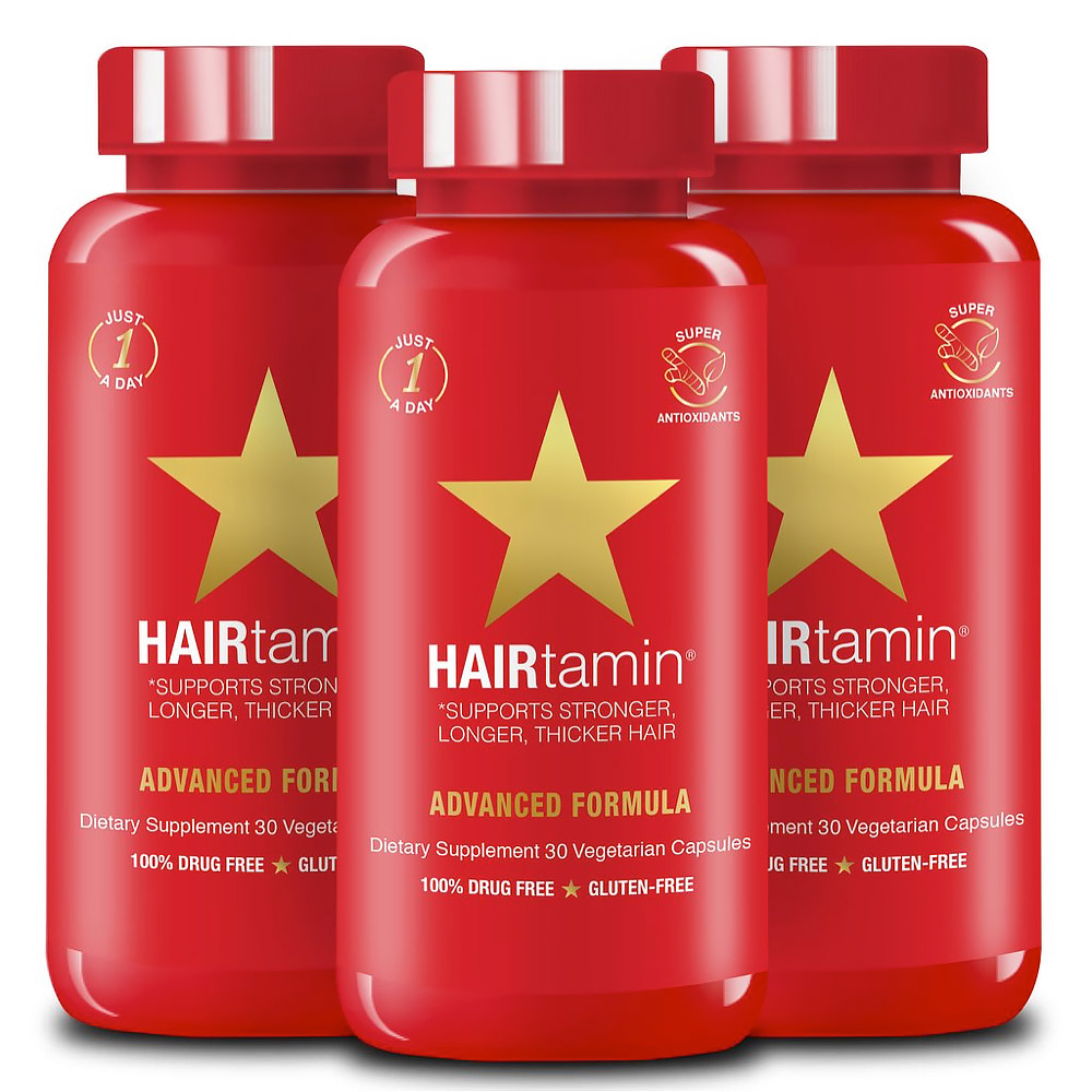 HAIRtamin Hair Vitamins x 3 | 90 Tablets - Hair Growth / Hair Loss ...